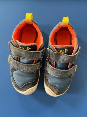 Plae | Lucien Suede and Fabric Toddler Sneakers | Blue/Orange | Size 10